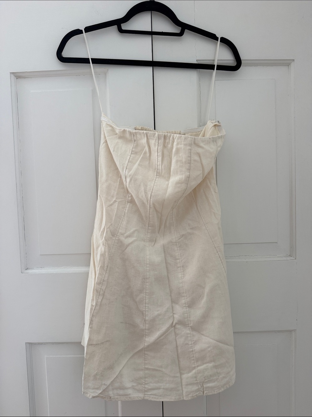 American Eagle Outfitters Cream Spaghetti Strap Mini Dress